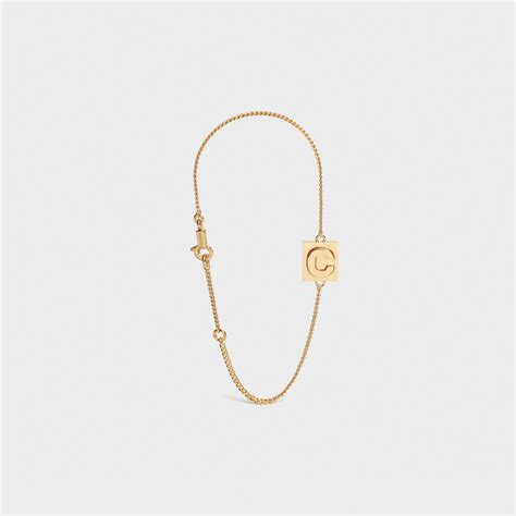 celine ladies alphabet c bracelet in brass with gold finish|celine alphabet.